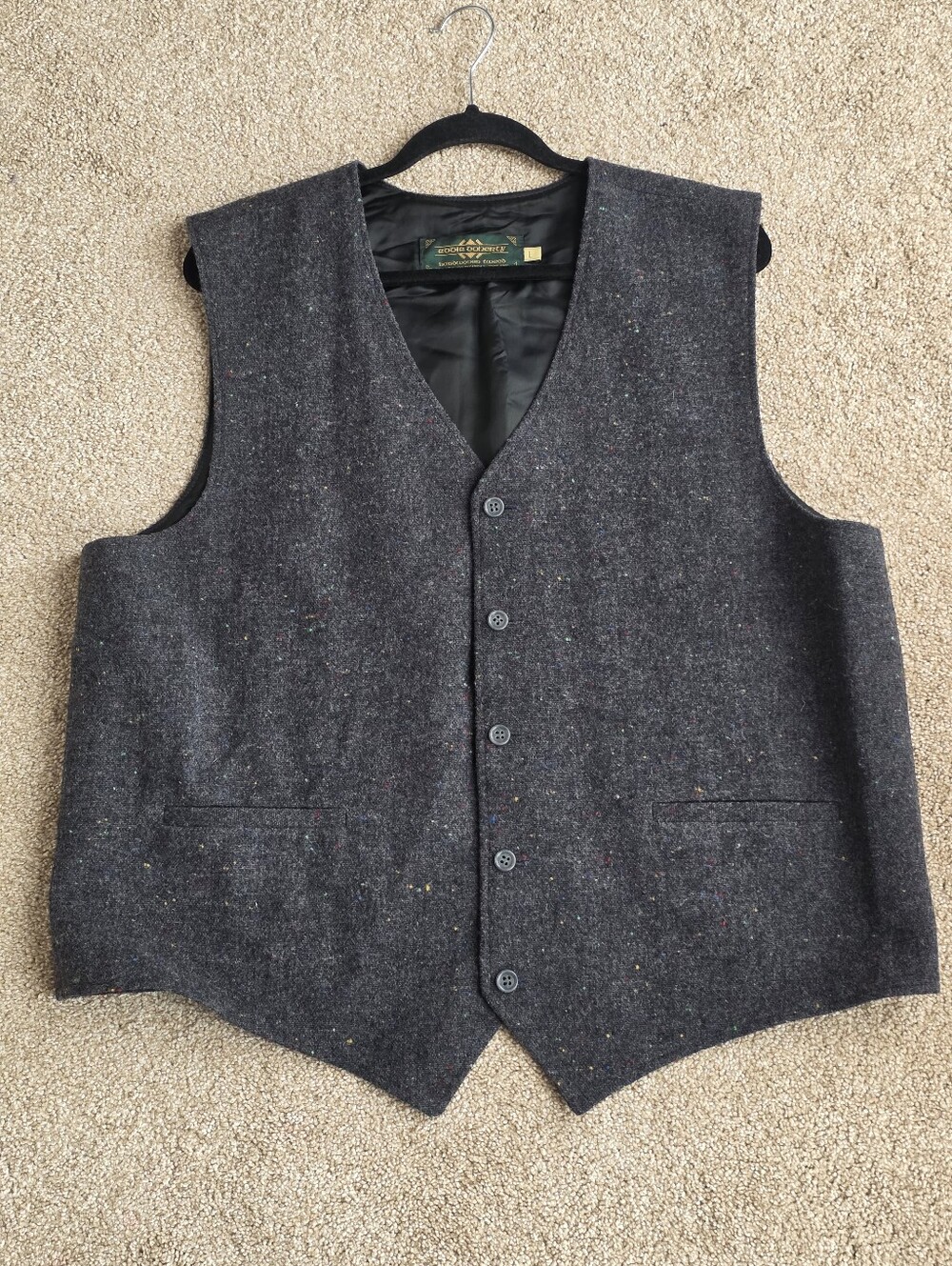 Eddie Doherty Handwoven Donegal Tweed Men's Vest Size Large - Picture 2 of 11